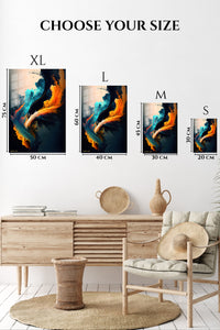 EMESA metal wall art size comparison guide for Emerald Frames and Orange Forms