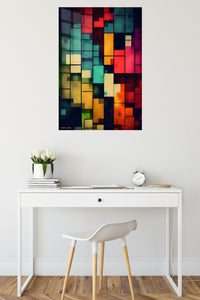 Celestial Geometry metal wall art displayed in a contemporary living space