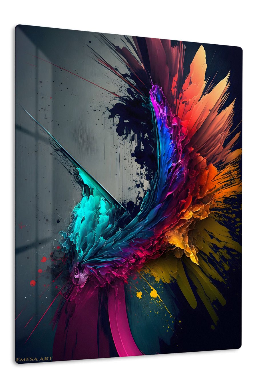 Fragmented Mountain Reverie premium metal wall art – front view