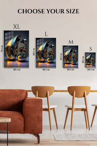 EMESA metal wall art size comparison guide for Chromatic Orbit Burst