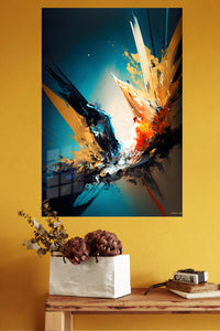 Textured Triangle Mosaic metal wall art displayed in a modern interior