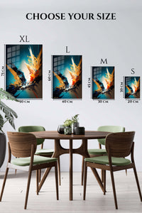 EMESA metal wall art size comparison guide for Textured Triangle Mosaic