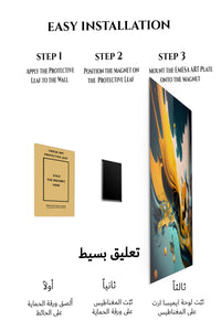 Magnetic mounting installation guide for Monochrome Orbit Relief metal wall art