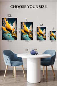 EMESA metal wall art size comparison guide for Monochrome Orbit Relief