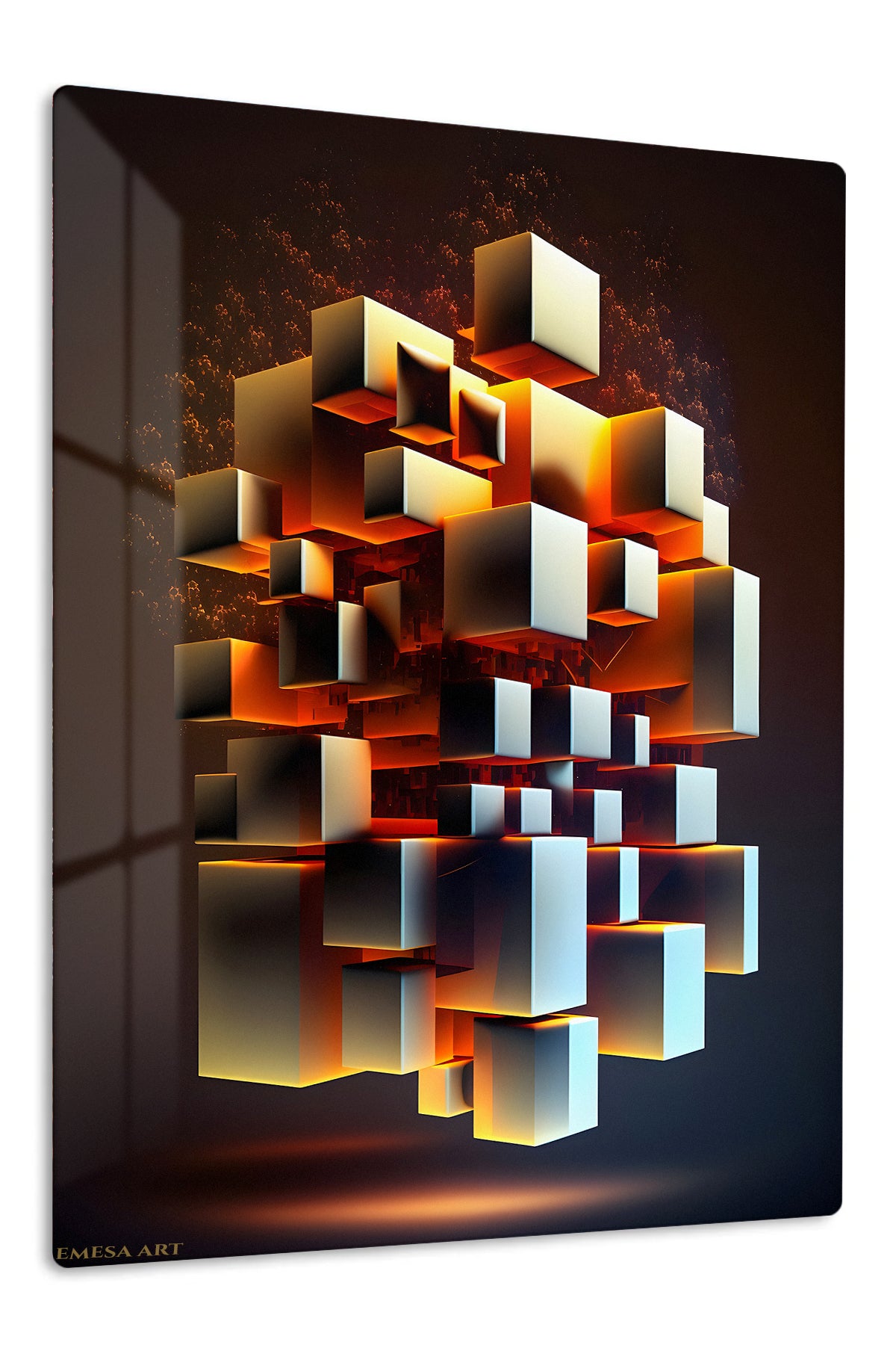 Solar Orbit Geometry premium metal wall art – front view