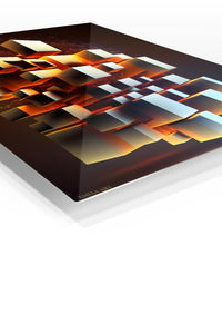 Solar Orbit Geometry premium metal wall art – angled view