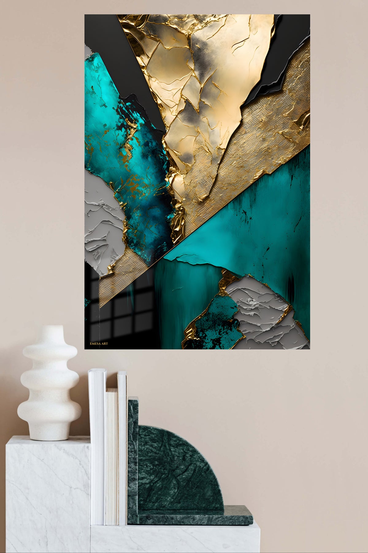Radiant Spiral Frame metal wall art displayed in a modern interior