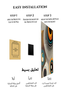 Magnetic mounting installation guide for Golden Nested Geometry metal wall art