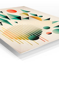 Floating Forms and Arches premium metal wall art – angled view