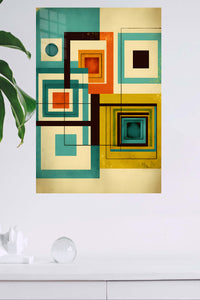 Neon Prism Ascension metal wall art displayed in a modern interior