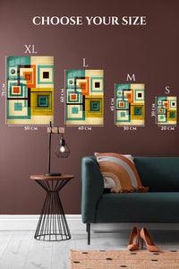 EMESA metal wall art size comparison guide for Neon Prism Ascension