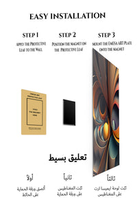 Magnetic mounting installation guide for Neon Geometry on Black metal wall art