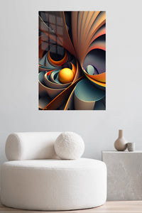 Neon Geometry on Black metal wall art displayed in a contemporary living space