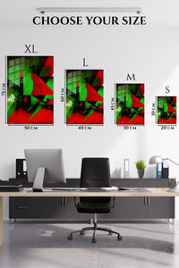 EMESA metal wall art size comparison guide for Monochrome Orbital Depth