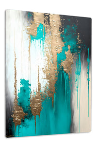 Gilded Vertical Fracture premium metal wall art – front view