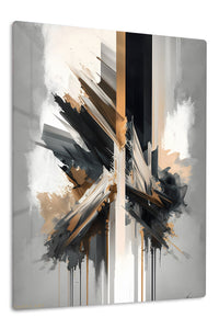 Gilded Vertical Fracture premium metal wall art – front view