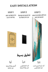 Magnetic mounting installation guide for Gilded Vertical Fracture metal wall art