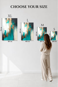 EMESA metal wall art size comparison guide for Gilded Vertical Fracture