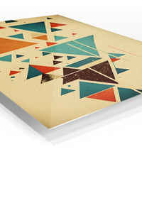 Balanced Triangle Mosaic premium metal wall art – angled view