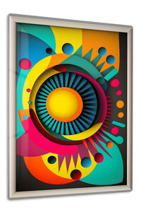 Prismatic Triangle Mosaic premium metal wall art – front view