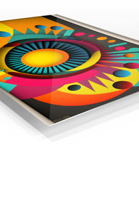 Prismatic Triangle Mosaic premium metal wall art – angled view