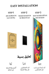 Magnetic mounting installation guide for Prismatic Triangle Mosaic metal wall art