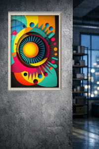 Prismatic Triangle Mosaic metal wall art displayed in a modern interior