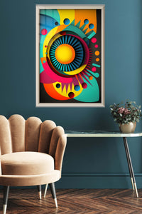 Prismatic Triangle Mosaic metal wall art displayed in a contemporary living space