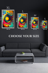 EMESA metal wall art size comparison guide for Prismatic Triangle Mosaic