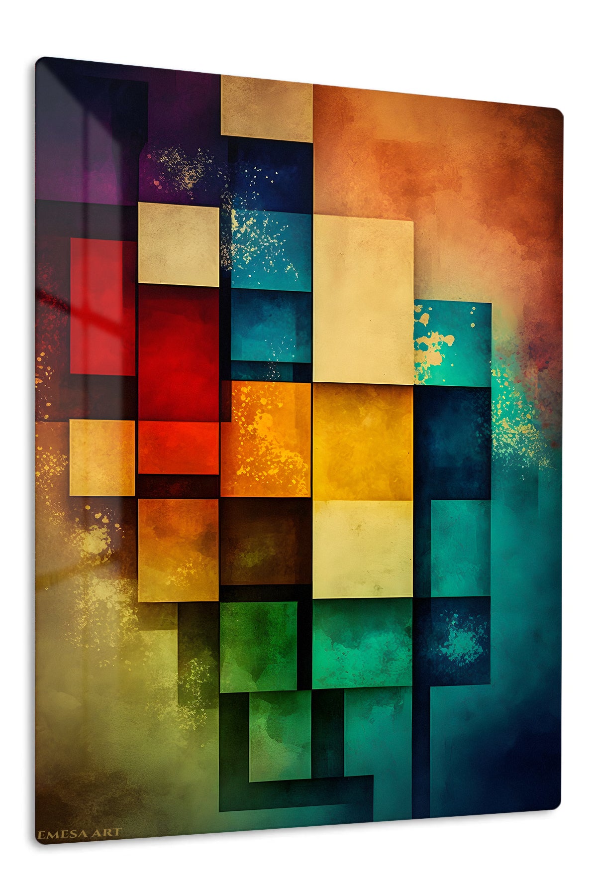 Celestial Geometric Balance premium metal wall art – front view