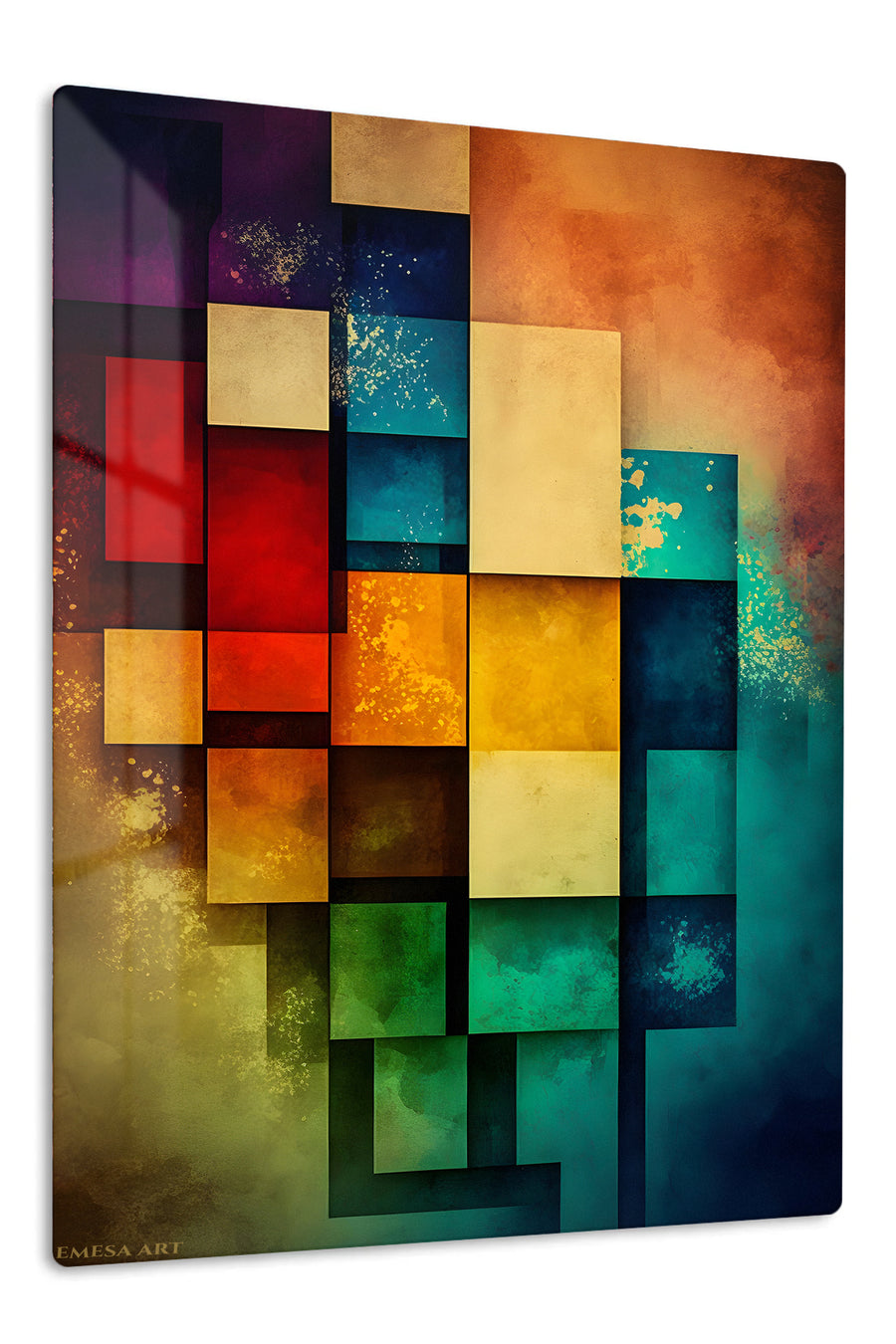 Celestial Geometric Balance premium metal wall art – front view