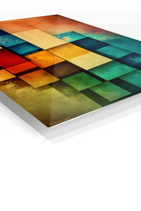 Celestial Geometric Balance premium metal wall art – angled view