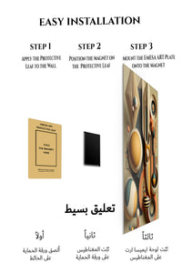 Magnetic mounting installation guide for Celestial Geometric Balance metal wall art