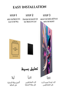 Magnetic mounting installation guide for Crimson and Cyan Fracture metal wall art