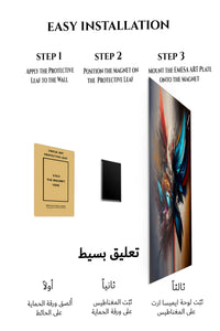 Magnetic mounting installation guide for Crimson and Cyan Fracture metal wall art