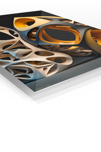Ember Tide Vortex premium metal wall art – angled view