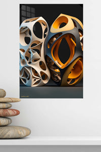 Ember Tide Vortex metal wall art displayed in a modern interior
