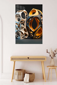 Ember Tide Vortex metal wall art displayed in a contemporary living space