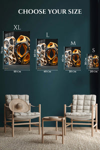 EMESA metal wall art size comparison guide for Ember Tide Vortex