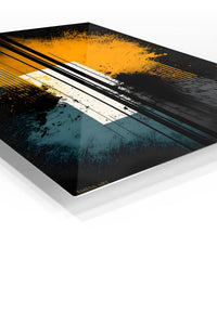Retro Orbit Cascade premium metal wall art – angled view