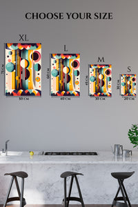 EMESA metal wall art size comparison guide for Ochre Axis