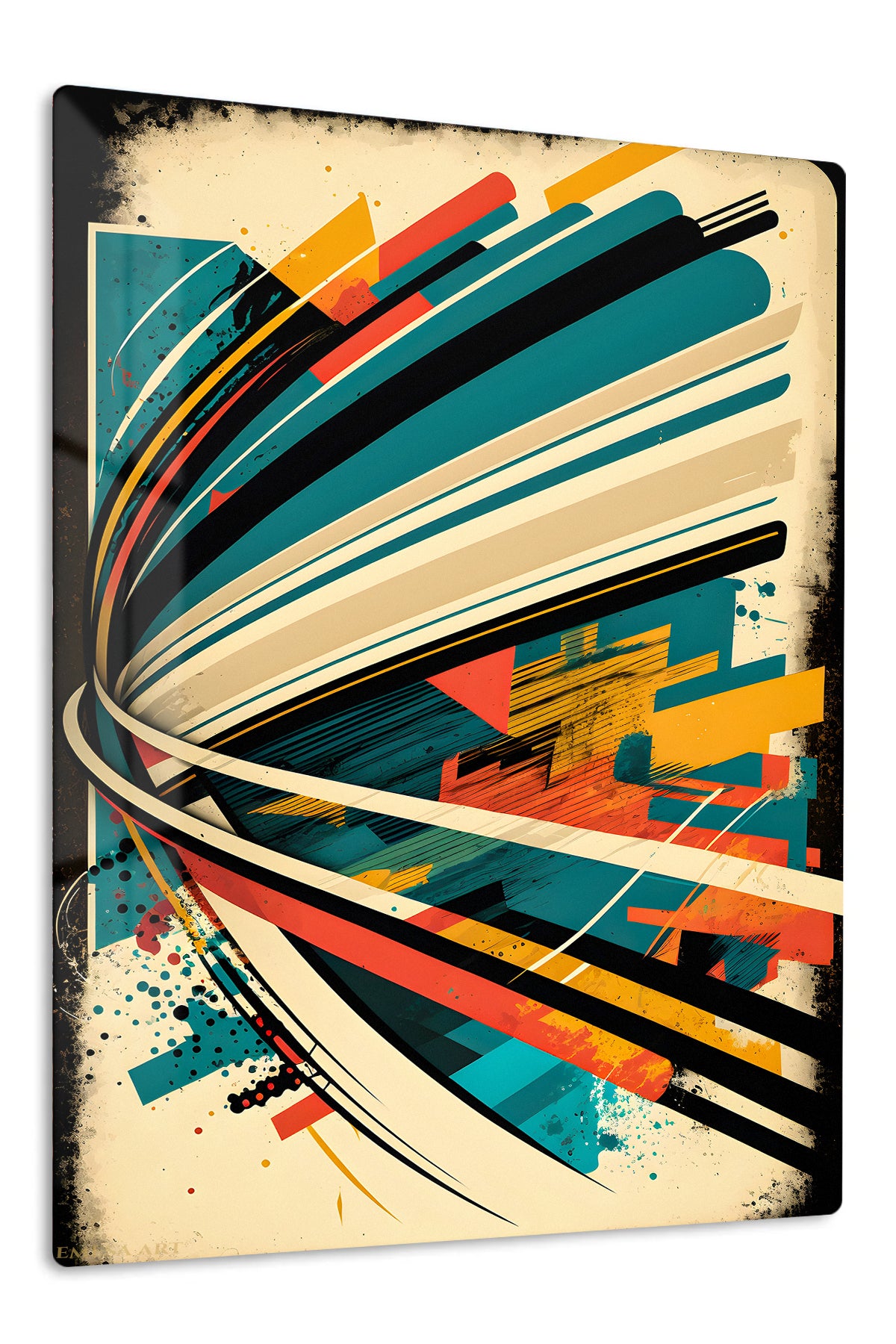 Faceted Geometric Totem premium metal wall art – front view