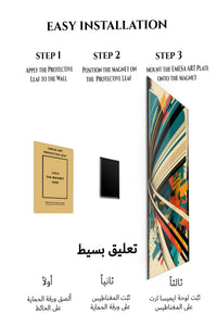 Magnetic mounting installation guide for Faceted Geometric Totem metal wall art