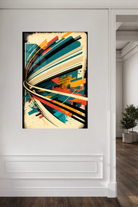 Faceted Geometric Totem metal wall art displayed in a contemporary living space