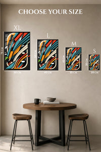 EMESA metal wall art size comparison guide for Golden Geometry in Relief