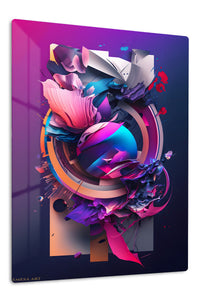 Radiant Eclipse Burst premium metal wall art – front view