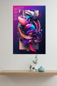 Radiant Eclipse Burst metal wall art displayed in a modern interior