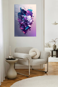 Fractured Gold Geometry metal wall art displayed in a contemporary living space