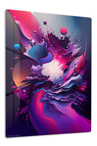 Monochrome Orbital Geometry premium metal wall art – front view