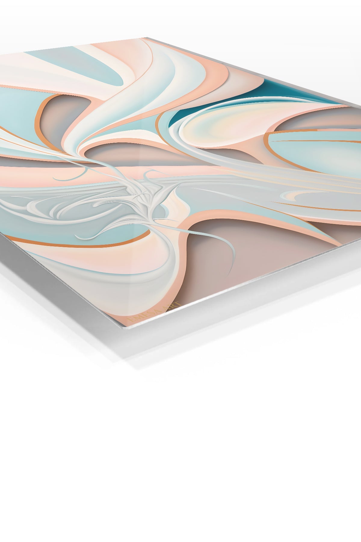 Radiant Magenta Currents premium metal wall art – angled view